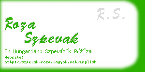 roza szpevak business card